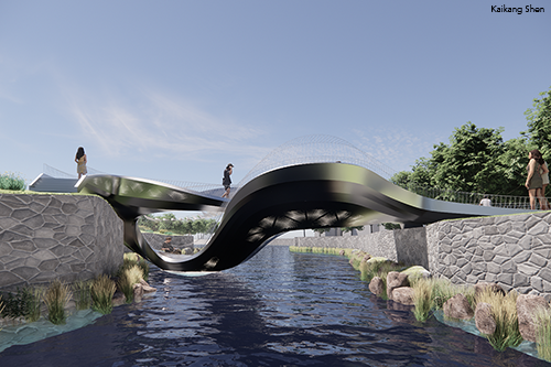 Pedestrian Bridge of Echo Lake